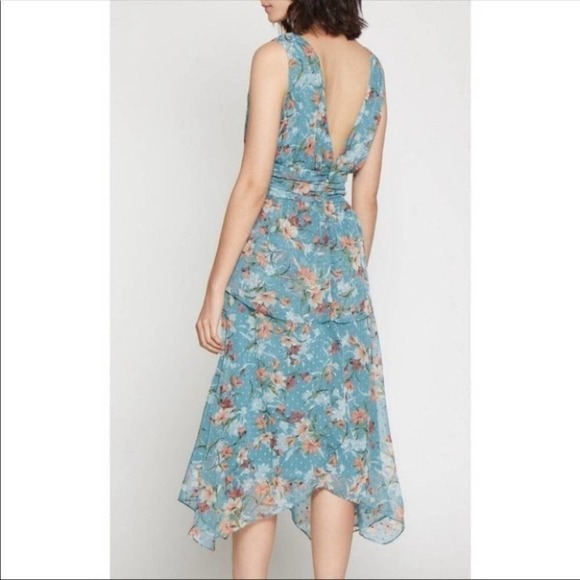 WALTER BAKER Lala Baby Blue Floral Midi Dress Sz Small NEW - Picture 3 of 15